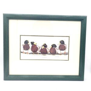Mallard Duck Framed Print "The Boys" By Art LaMay Green Wood Frame 16x13 Inches